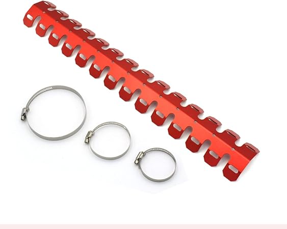 Amazon ヒートガード マフラーガード マフラーカバー オートバイ Honda Cfr250r Cfr450r Cfr450x Cfr250x Xr250 Cr125 Cr250 レッド マフラーカバー 車 バイク