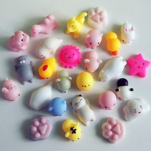 Mochi Squishy Toys 15 Pcs Kawaii Soft Squishies Panda Pig Elephant Cats Mini Animal Mochi Squishy Toys Anxiety Stress Relief Toys (15)