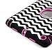 iPad Mini Case, iPad Mini 2 Case, iPad Mini 3 Case, iPad Mini Retina Case, BENTOBEN [Chevron] Shockproof Heavy Duty Hybrid Hard Full Body Protective Cover Case for iPad Mini 1/2/3 Retina, Rose Red