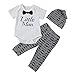 Sunbona(TM) 3pcs Set Outfits Infant Baby Boys Print Short Sleeve Blouse+Pants Clothes (0~3months, White)
