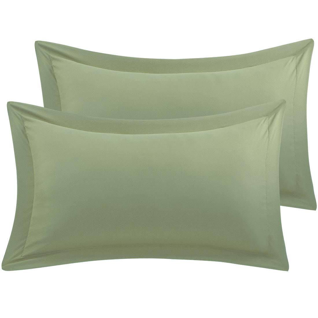 PiccoCasa Pillow Shams Double Brushed Microfiber, 2 Packs Pillowcases with Envelope Closure,Soft and Comfortable Pillowcases Sage 50 x 75cm