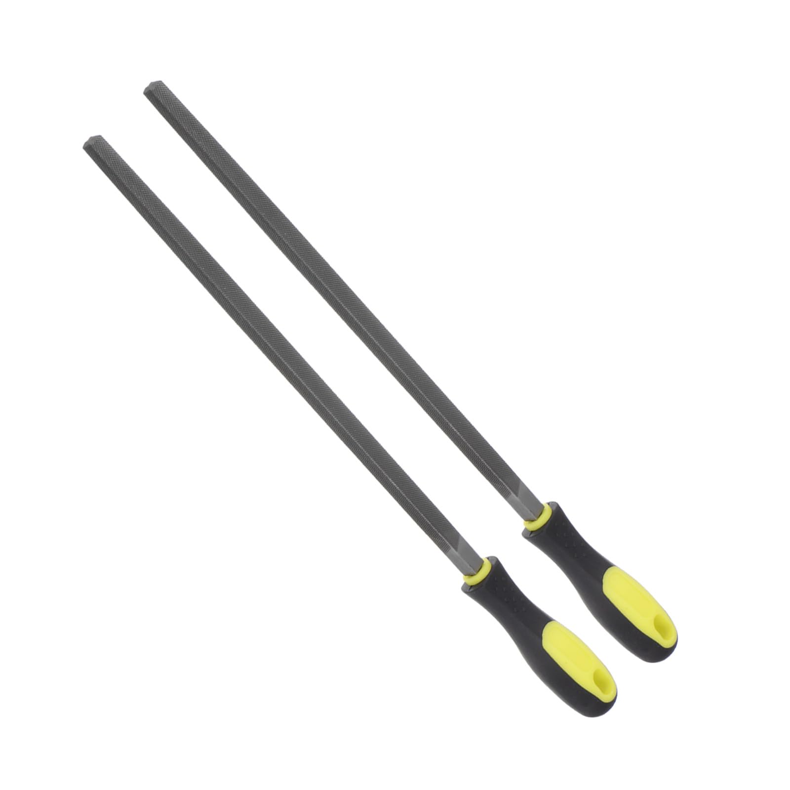 CoCud Metal Square File, 12" Blade Length, High Carbon Hardened Steel Cut Mill Hand Rasp with Non-Slip Handle - (Applications: for Wood, Metal, Plastic), 2Pieces