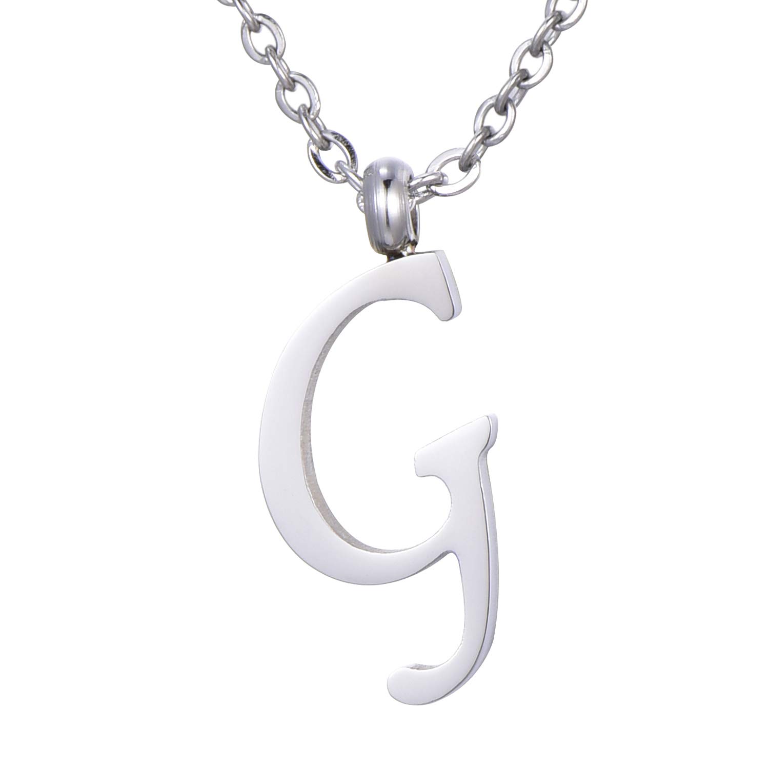 Morella Women's Stainless Steel Necklace Silver with Pendant Letter G