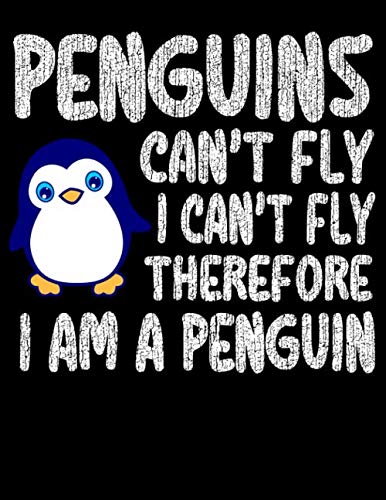 Penguin Writing Journals With Lined Paper: 160 Page Blank Non-Leather Large Lined Journal Notebook to Write In for Notes Soft Cover (8.5 x 11 inches) ... and Boys Funny Kids Gift for Penguin Lover