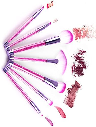 7PCS Glitter Makeup Brushes, Professional Cosmetic Makeup Brushes Set/Tool for Powder/Liquid Cream/Buffer/ Kabuki/Face/Foundation/Eyeshadow/ Blush/Concealer, Quicksand Blending Brush