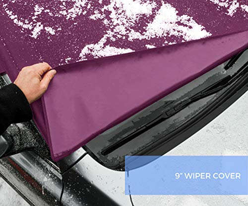 FrostGuard Signature | Premium Winter Windshield Cover with Security Panel and Wiper Cover, Protects Viewing Area from Snow, Ice and Frost, Fits Most Cars and SUV’s (Standard Size) (Eggplant) - Thumbnail 5