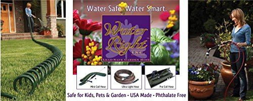 Water Right 500 Series High Flow Garden Hose, Lead Free & Drinking Water Safe, 100-Foot x 1/2-Inch, Stainless Steel Fittings, Olive Green