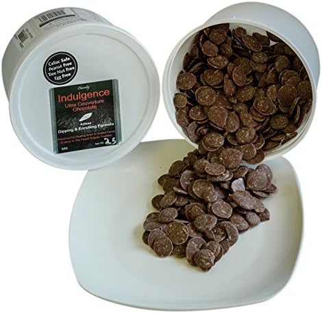 Chocoley Milk Couverture Chocolate - 5 lbs - Indulgence Ultra Couverture Chocolate for Dipping and Enrobing - 2 x 2.5 Pound Tubs of Couverture Chocolate - Milk