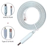 Asunflower Ftdi USB to Serial / Rs232 Console Rollover Cable for Cisco Routers - Rj45