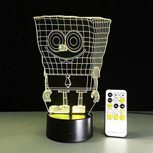 CARYY 3D LED Illusion Lamp, 7 Colors Remote Control Dimensional Visual Cute Ideas Light, Optical Night Lights, Decoration Atmosphere Table Lamps, Children Christmas Birthday Gifts