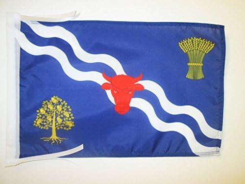 AZ FLAG, Oxfordshire county Flag, 18'' x 12'', 100% Polyester County of Oxon., England Small Banner with Two Cords