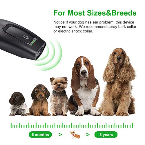 Anti Barking Control Device, 16.4 Ft Handheld Ultrasonic Dog Bark Deterrent, Safe Stop Barking Trainer for Dogs Indoors and Outdoors