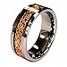18K Rose Gold Plated Celtic Dragon 8mm Tungsten Carbide Wedding Band Ring Size 7.5