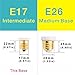 Hizashi 4W LED T6.5 Tubular Filament Bulb E17 Intermediate Base Dimmable 4.7'' Length 40W Equivalent Light Bulb 4000K Cool White 90+ CRI for Exit Sign Light, Refrigerator, Freezer, UL Listed - 4 Pack