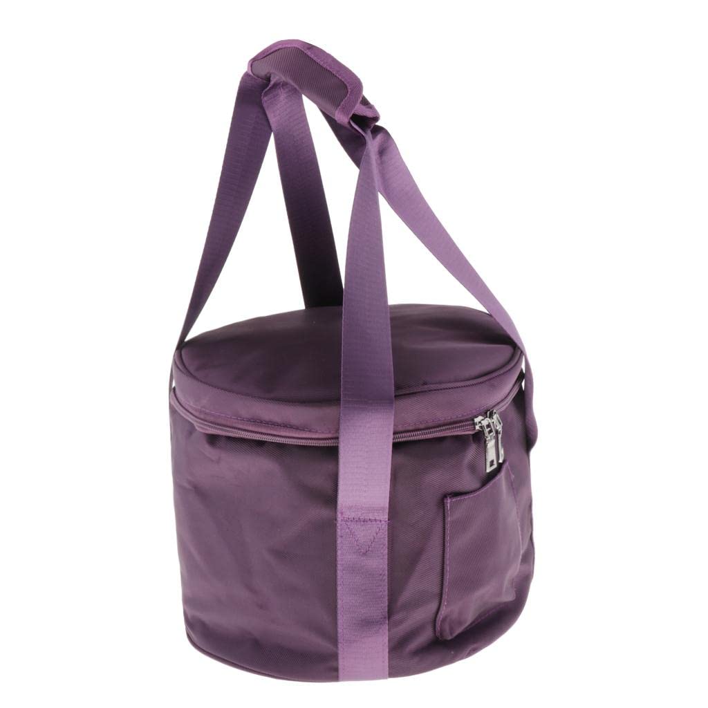chiwanji Thicken double layer zipper Carrier Bag for Singing Bowl Travel Carry Case, Purple, 10inch