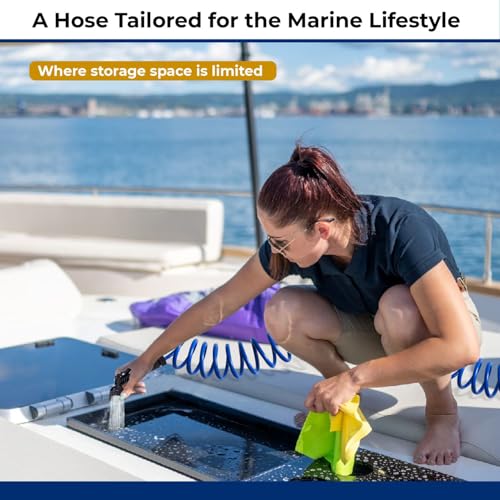 SpringHose Boat Washdown Hose, 3/8-in x 25-ft, Blue photo 12