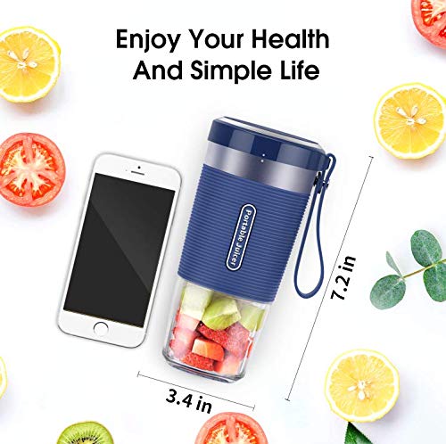Portable Blender, Cordless Personal Blender Juicer, Mini Mixer, Waterproof Smoothie Blender With USB Rechargeable, BPA Free Tritan 300ml, Home, Office, Sports, Travel, Outdoors