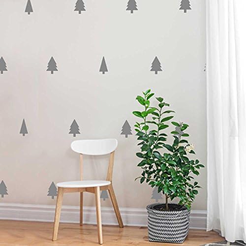 Chromantics Mini Pines Decal Set - Mini Pine Tree Kiss Cut Leaf Decal (Grey)
