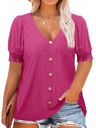 Womens Puff Sleeve Tunic Top