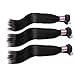 XBLHAIR 100% Brazilian Remy Virgin Human Hair Weave 8A Grade Straight Hair Extensions 3 Bundles Deals Natural Color (22 24 26) 95-100g/pc