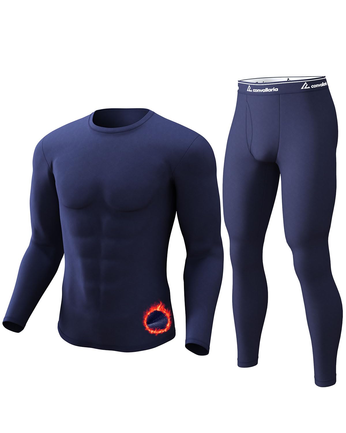 CL convallaria Long Johns Thermal Underwear for Men Soft Fleece Lined Base Layer Cold Weather Top Bottom Set XS-4XL Image