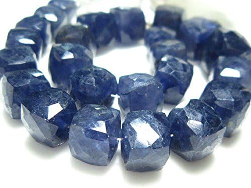 Iolite Faceted Big Cubes- 7" Strand -Stones measure- 7-9mm