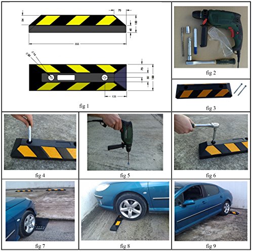 Parking Stopper For Garage Floor Blocks Car Wheels As Parking Aid