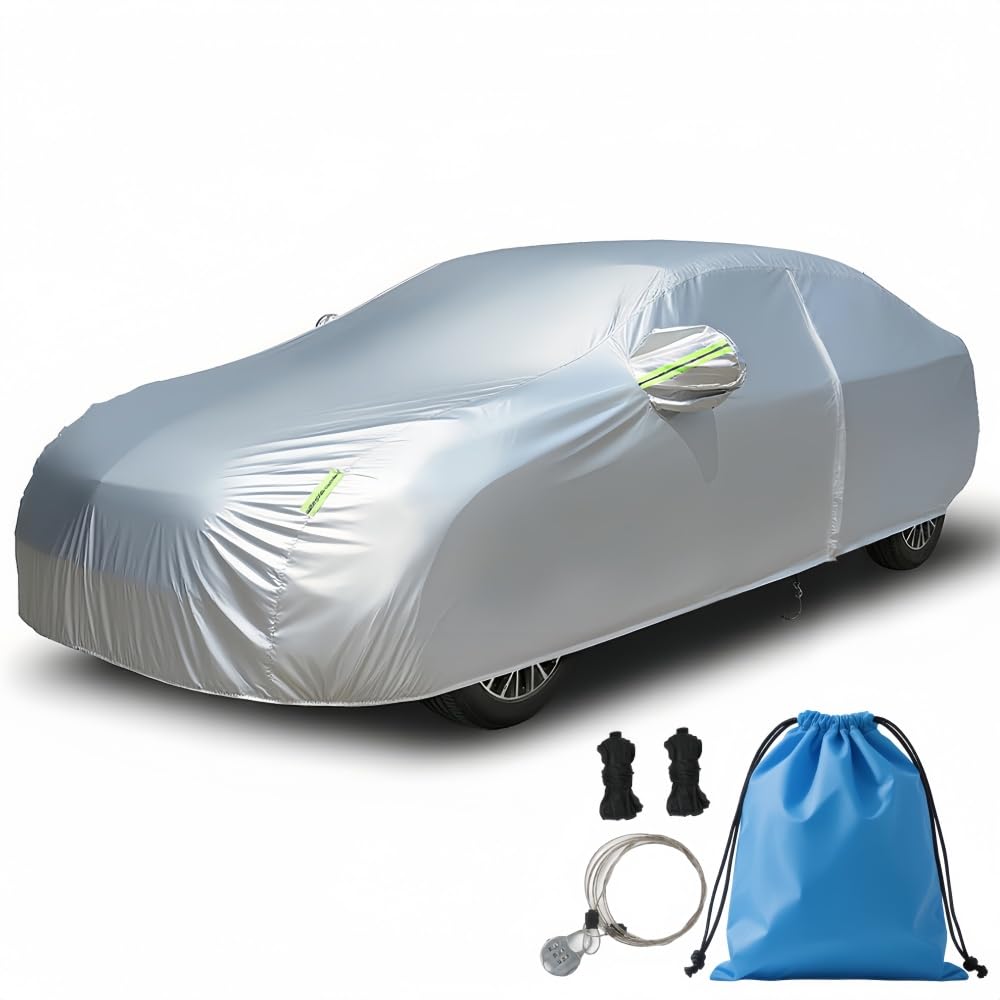 Photo 1 of Heavy-Duty Car Cover Waterproof All Weather for Universal Sedan, Outdoor Rain Sun Snow UV Protection, Indoor Dust and Scratch Resistant 3XL (195 * 75 * 59 inch)