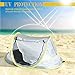 Lovingvs Baby Beach Tent with Sleeping Pad, Portable Infant Pop Up UV Sun Protection Tent with Storage Bag, Breathable Travel Mosquito Net Bed with Mesh Windows and 2 Pegs