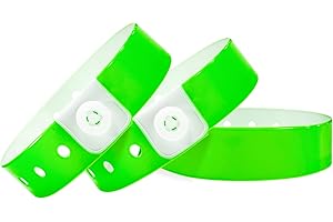 Wristall Green Plastic Wristbands-500 Pack Colored Identification Wristbands for Events, Waterproof Lightweight Security Vinyl Wristbands for Party Concert Club Festival Entrance Admission