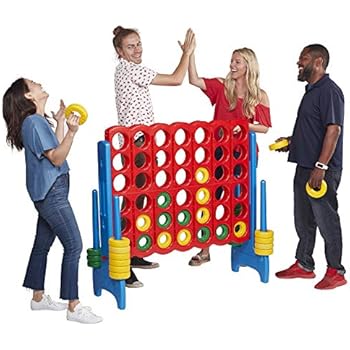 ECR4Kids Jumbo 4-to-Score Giant Game Set, Backyard Games for Kids, Jumbo Connect-All-4 Game Set, Indoor or Outdoor Game, Adult and Family Fun Game, Easy to Transport, 4 Feet Tall, Primary Colors