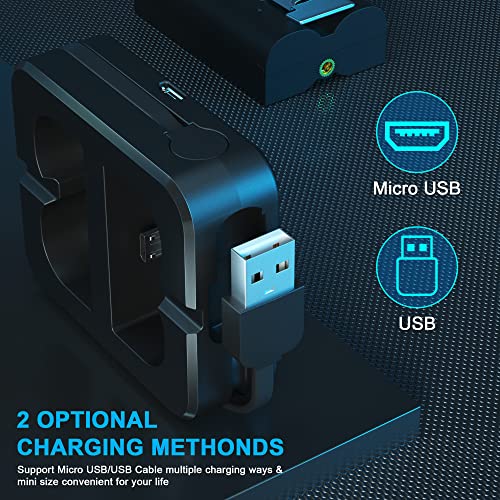 2 Packs 6040mAh Rechargeable Battery and Dual USB Charging Station