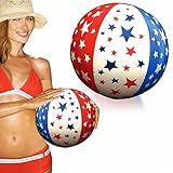 Windy City Novelties (12 Pack) Patriotic Stars & Stripes Theme Inflatable Beach Balls 16 inch