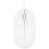 Macally 3 Button USB Optical Wired Computer Mouse 1000DPI with 5 foot cord, compatible with Mac, Macbooks, and Windows PC Laptops (ICEMOUSE2)