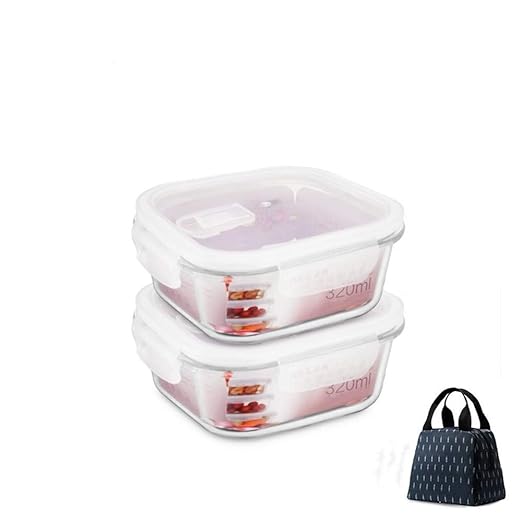 Fiambrera de vidrio resistente al calor caja de ...