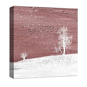 Canvas Wall Art Abstract Blackground Tree Pop-up Painting Artwork for Home Prints Framed - 12x12 inches