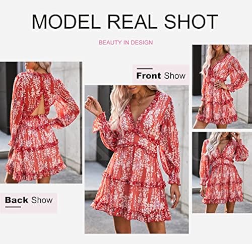 floral sun dress mini Green Boho Floral Print Mini Dress Green / XL