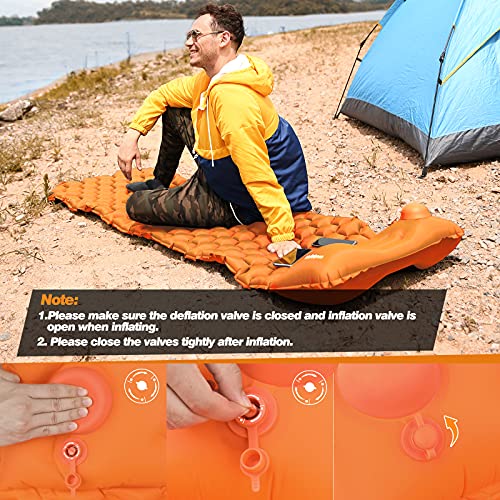 AirExpect Camping Sleeping Pad with Builtin Pump Upgraded Inflatable