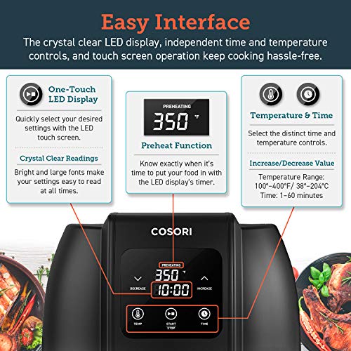 COSORI Air Fryer, Oilless Oven Cooker with 8 Cooking guides, LED