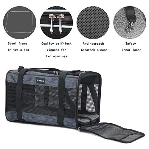 Vceoa Airline Approved SoftSided Pet Travel Carrier for Dogs and Cats