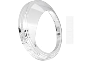 AC-MTORC Chrome 5" Tank-Mounted Speedometer Gauge Bezel Cover Trim Ring with Visor for Harley Dyna Softail Touring Road King Electra Glide 1968-2019, with 5 inch Speedometer