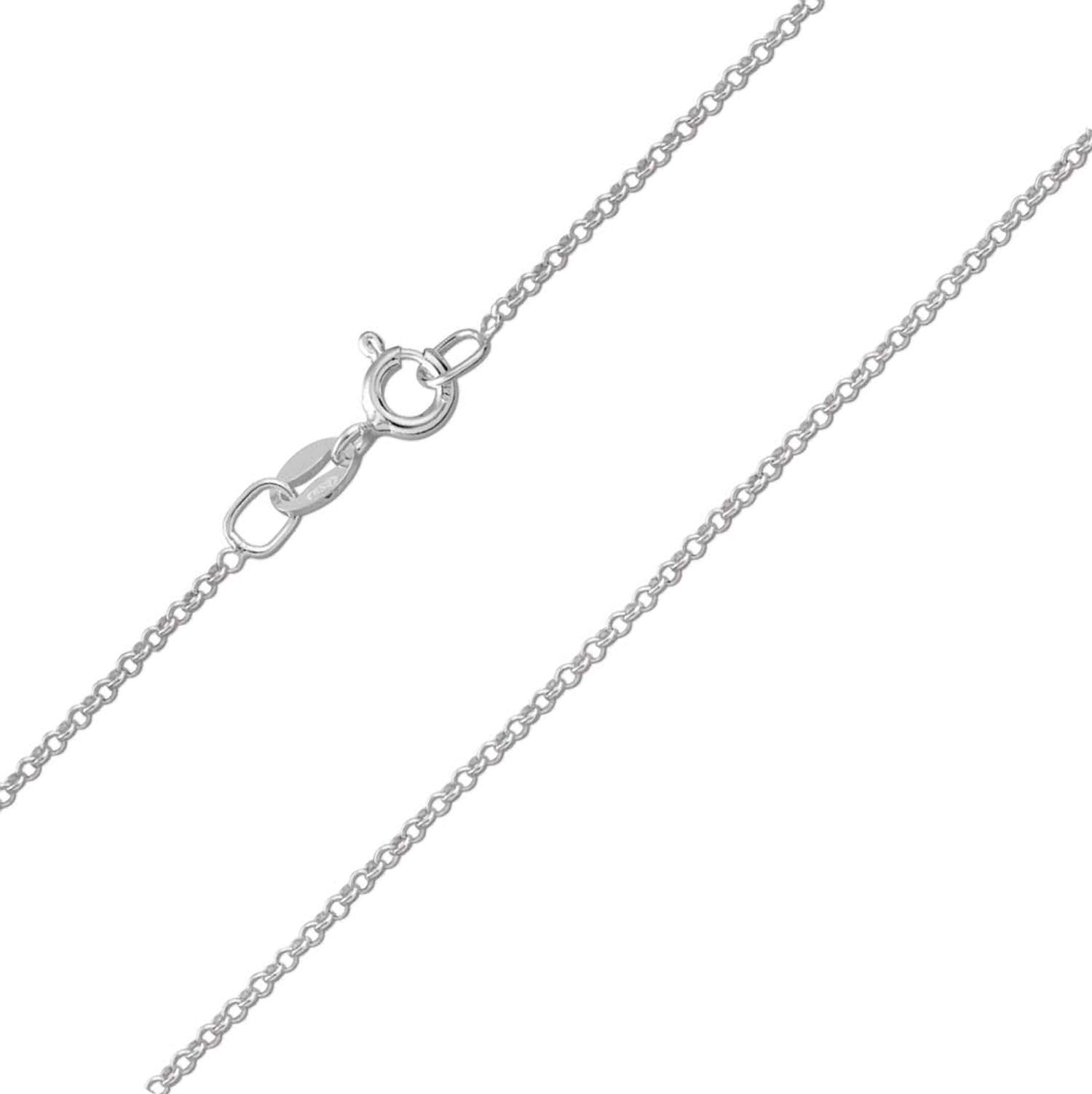 Designer Inspirations Boutique 16" Inch Sterling Silver 1.3 mm Thick Round Belcher/Rolo Chain Necklace for Women Men Unisex - Fine Silver Chain - Weight: 1.2 Grams — image 1