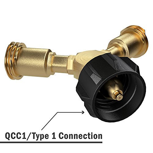 Grill Connectors & Hoses Propane Tank Splitter, Y LP Gas Tee Valve
