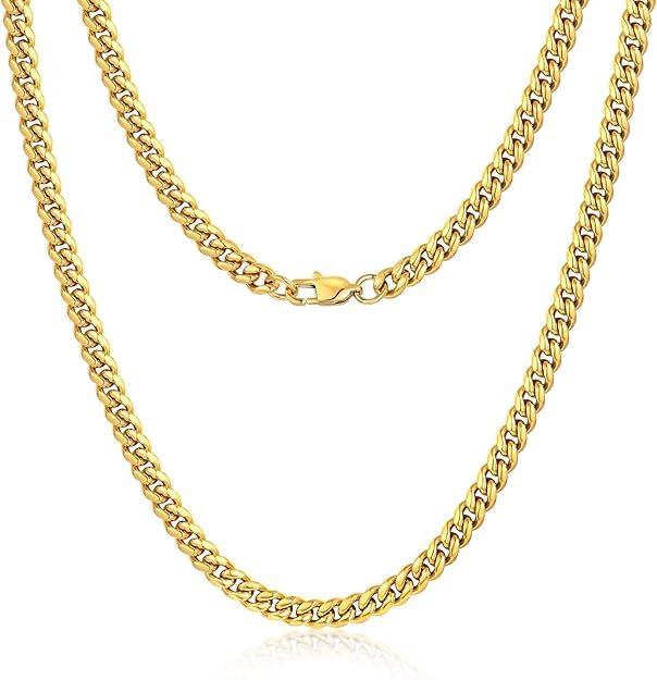 Gold Chain for Mens Hip hop Rapper Necklace 6MM