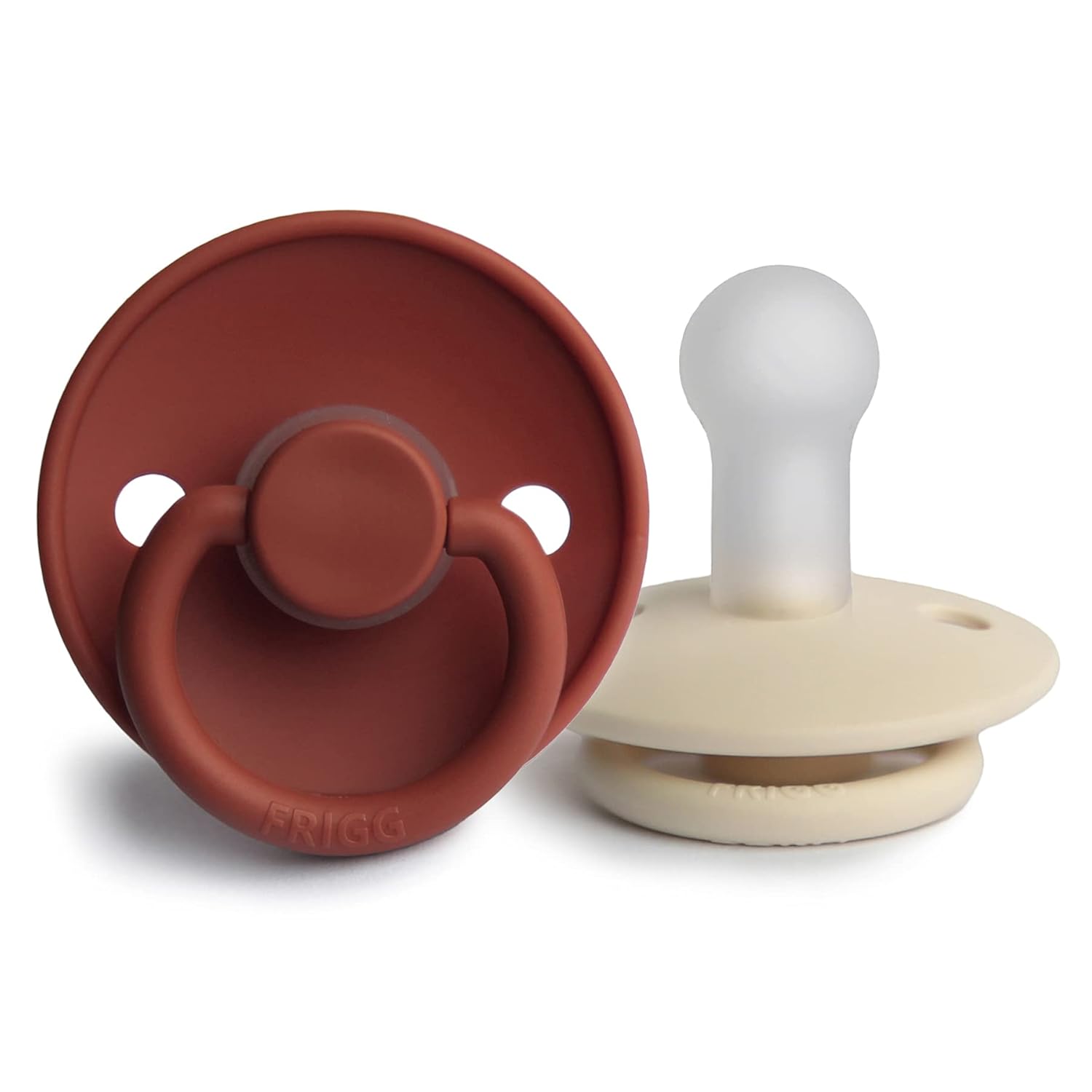 FRIGG Silicone Baby Pacifier | Made in Denmark | BPA-Free (Rust/Cream, 6-18 Months) : Baby