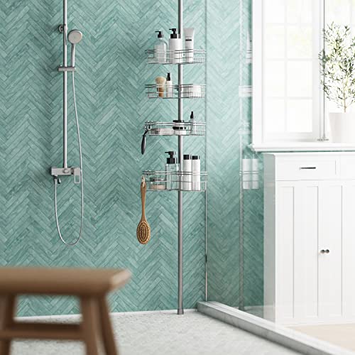Zenna Home RustResistant Corner Shower Caddy for Bathroom, 4