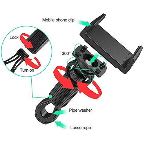 Umiwe Bike Phone Mount Bicycle Holder,Universal Cell Phone Holder for Bicycle Handlebars Compatible iPhone 8Plus/8/7Plus/7/6S,Galaxy S9/S9,S8 /S8/S7/S6 and Other Devices