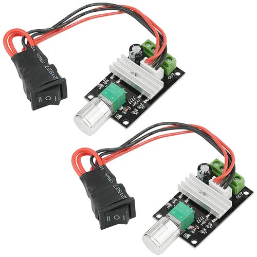 BGTXINGI 2PCS DC Motor Governor 6V12V24V 3A Adjustable Speed Controller Regulation Switch 1203BB Variable Speed Pulse Positive Inversion Control Switching Button with Speed Control Knob