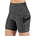 ODODOS High Waist Out Pocket Yoga Short Tummy Control Workout Running Athletic Non See-Through Yoga Shorts,CharcoalHeather,Largethumb 4