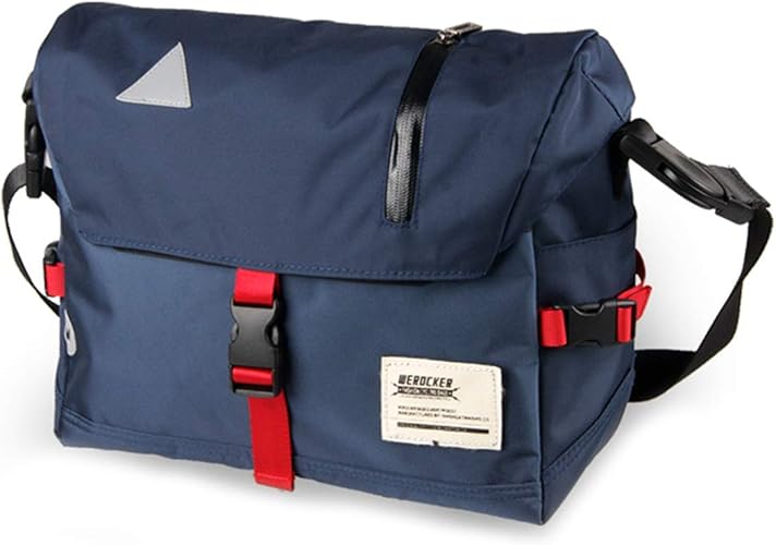 Amazon メンズ メッセンジャー バッグ 大容量 防水仕様 通気性 メッセンジャーバッグ ワンショルダー ナイロン ショルダーバッグ 斜め掛け バッグ フラップ クロスボディバッグ 通学 旅行 通勤 自転車 ブルー ショルダーバッグ